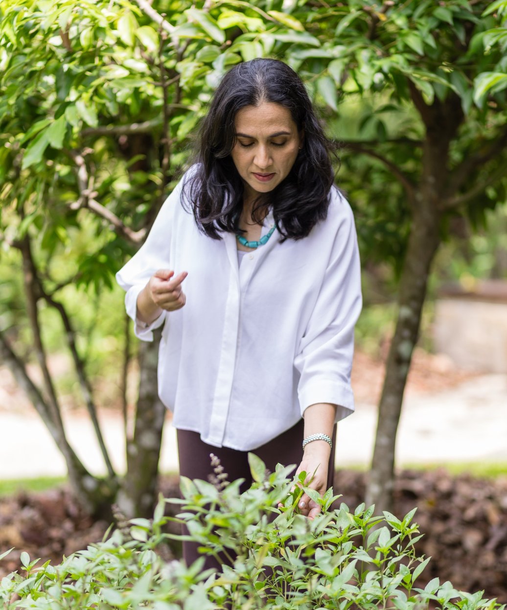 Woman in peaceful wellness setting